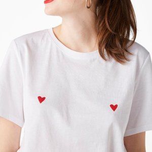 Monki Heart Print T-Shirt